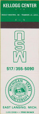 Matchbook Cover - Michigan State University East Lansing MI