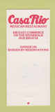Matchbook Cover - Casa Rio Mexican Restaurant San Antonio TX WEAR 30 Strike