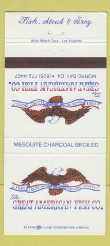 Matchbook Cover - Great American Fish Company Morro Bay CA 30 Strike