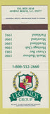 Matchbook Cover - Legends Group Myrtle Beach SC golf 30 Strike