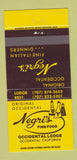 Matchbook Cover - Negri's Fine Food Occidental Lodge CA 30 Strike