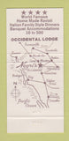 Matchbook Cover - Negri's Fine Food Occidental Lodge CA 30 Strike