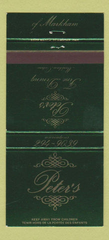 Matchbook Cover - Peter's Restaurant Markham ON 30 Strike