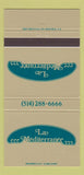 Matchbook Cover - La Mediterranee Montreal QC 30 Strike