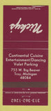 Matchbook Cover - Nicky's Restaurant Troy MI 30 Strike