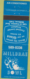 Matchbook Cover - Millbrae Bowling CA