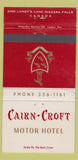 Matchbook Cover - Carlin Croft Motor Hotel Niagara Falls ON WEAR 30 Strike