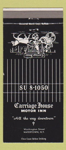 Matchbook Cover - Carriage House Motor Inn Watertown NY 30 Strike