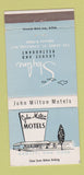 Matchbook Cover - John Milton Motels Syracuse NY DeWitt 30 Strike