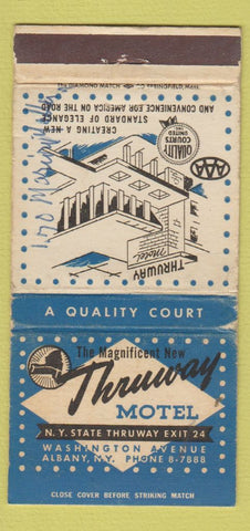 Matchbook Cover - Thruway Motel Albany NY WEAR 30 Strike