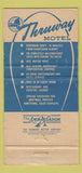 Matchbook Cover - Thruway Motel Albany NY WEAR 30 Strike