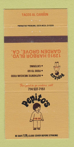 Matchbook Cover - Pepito's Mexican Food Garden Grove CA 30 Strike