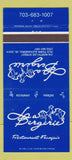 Matchbook Cover - Las Bergerie Alexandria VA 30 Strike