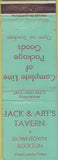 Matchbook Cover - Jack  and  Art's Tavern Rockton IL crease