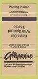 Matchbook Cover - The Grapevine Vancouver BC 30 Strike