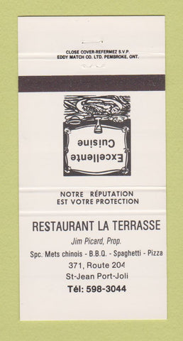 Matchbook Cover - Restaurant La Terrasse St Jean Port Joli QC 30 Strike