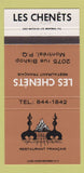 Matchbook Cover - Les Chenets Montreal QC French Restaurant 30 Strike