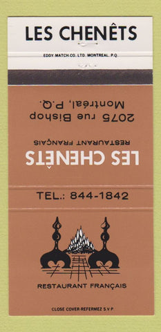 Matchbook Cover - Les Chenets Montreal QC French Restaurant 30 Strike