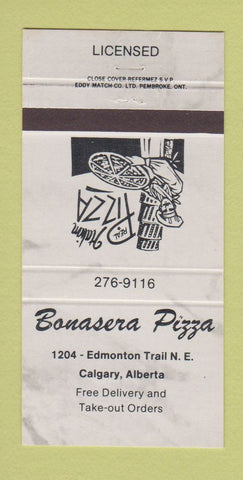 Matchbook Cover - Bonasera Pizza Calgary AB 30 Strike