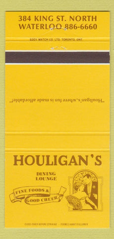 Matchbook Cover - Houligan's Restaurant Waterloo ON 30 Strike