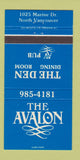 Matchbook Cover - The Avalon Restaurant North Vancouver BC 30 Strike