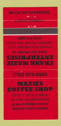 Matchbook Cover - Mazie's Coffee Shop 30 Strike