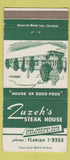 Matchbook Cover - Zuzek's Steak House Cleveland OH 30 Strike