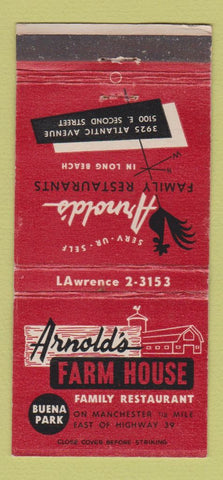 Matchbook Cover - Arnold's Farm House Long Beach CA WEAR 30 Stick