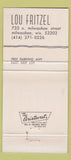Matchbook Cover - Lou Fritzel Milwaukee WI WEAR 30 Strike