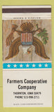 Matchbook Cover - Farmers Coop Company Thornton IA 30 Strike