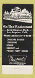 Matchbook Cover - The Raffles Restaurant Los Angles CA 30 Strike