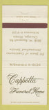 Matchbook Cover - Cappetta Funeral Home Chicago IL 30 Strike