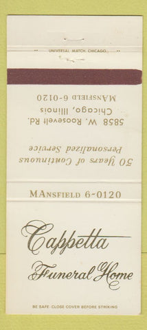 Matchbook Cover - Cappetta Funeral Home Chicago IL 30 Strike