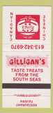 Matchbook Cover - Gilligan's Chinese Restaurant King's 30 Strike