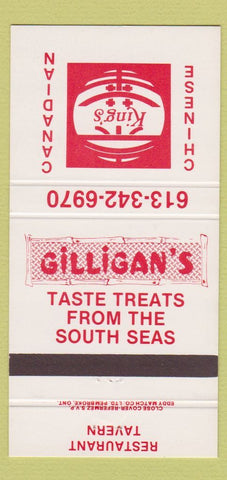 Matchbook Cover - Gilligan's Chinese Restaurant King's 30 Strike