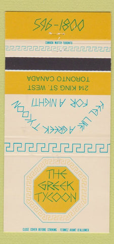 Matchbook Cover - The Greek Tycoon Toronto ON 30 Strike