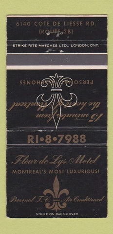 Matchbook Cover - Fleur de Lys Motel Saint Laurent QC WEAR 30 Strike