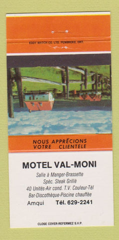 Matchbook Cover - Motel Val Moni Amqui QC 30 Strike