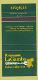 Matchbook Cover - Ristorante La Gamba Italian Toronto ON 30 Strike