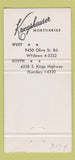 Matchbook Cover - Krieghauser Mortuary Funeral St Louis MO 30 Strike