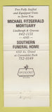 Matchbook Cover - Michael Fitzgerald Mortuary St Louis MO WEAR 30 Strike