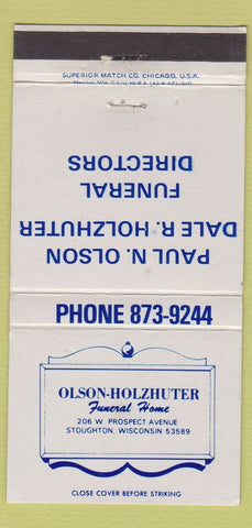 Matchbook Cover - Olson Holzhuter Funeral Home Stoughton WI WEAR 30 Strike