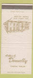 Matchbook Cover - Arthur Donnelly Funeral Home St Louis MO 30 Strike