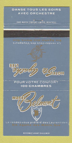 Matchbook Cover - Hotel Belmont Ste Agathe des Monts QC 30 Strike