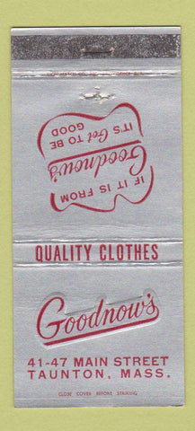 Matchbook Cover - Goodnow's Clothes Taunton MA WEAR 30 Strike