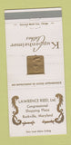 Matchbook Cover - Kuppenheimer Men's Clothes Rockville MD 30 Strike