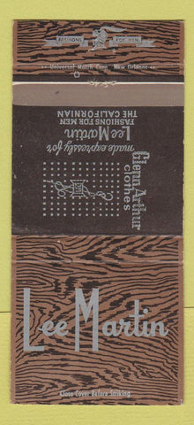 Matchbook Cover - Lee Martin Men's Clothes Shreveport Lake Charles LA 30 Strike