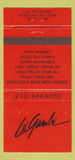 Matchbook Cover - Le Gambi Men's Clothes New York City 30 Strike