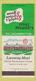 Matchbook Cover - Lycoming Motel Williamsport PA 30 Strike