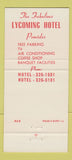 Matchbook Cover - Lycoming Motel Williamsport PA 30 Strike